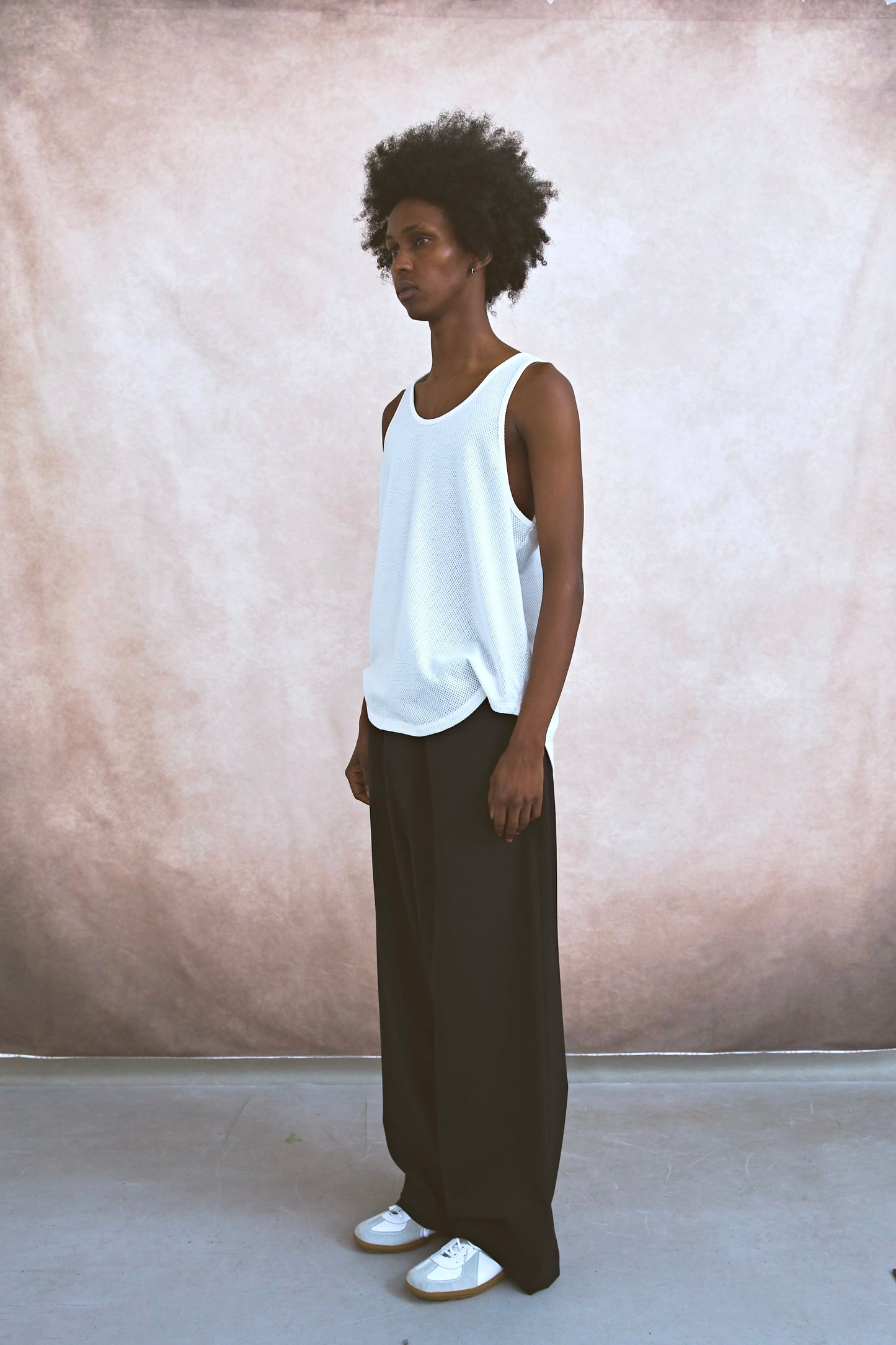 COTTON MESH TANK TOP / WHITE