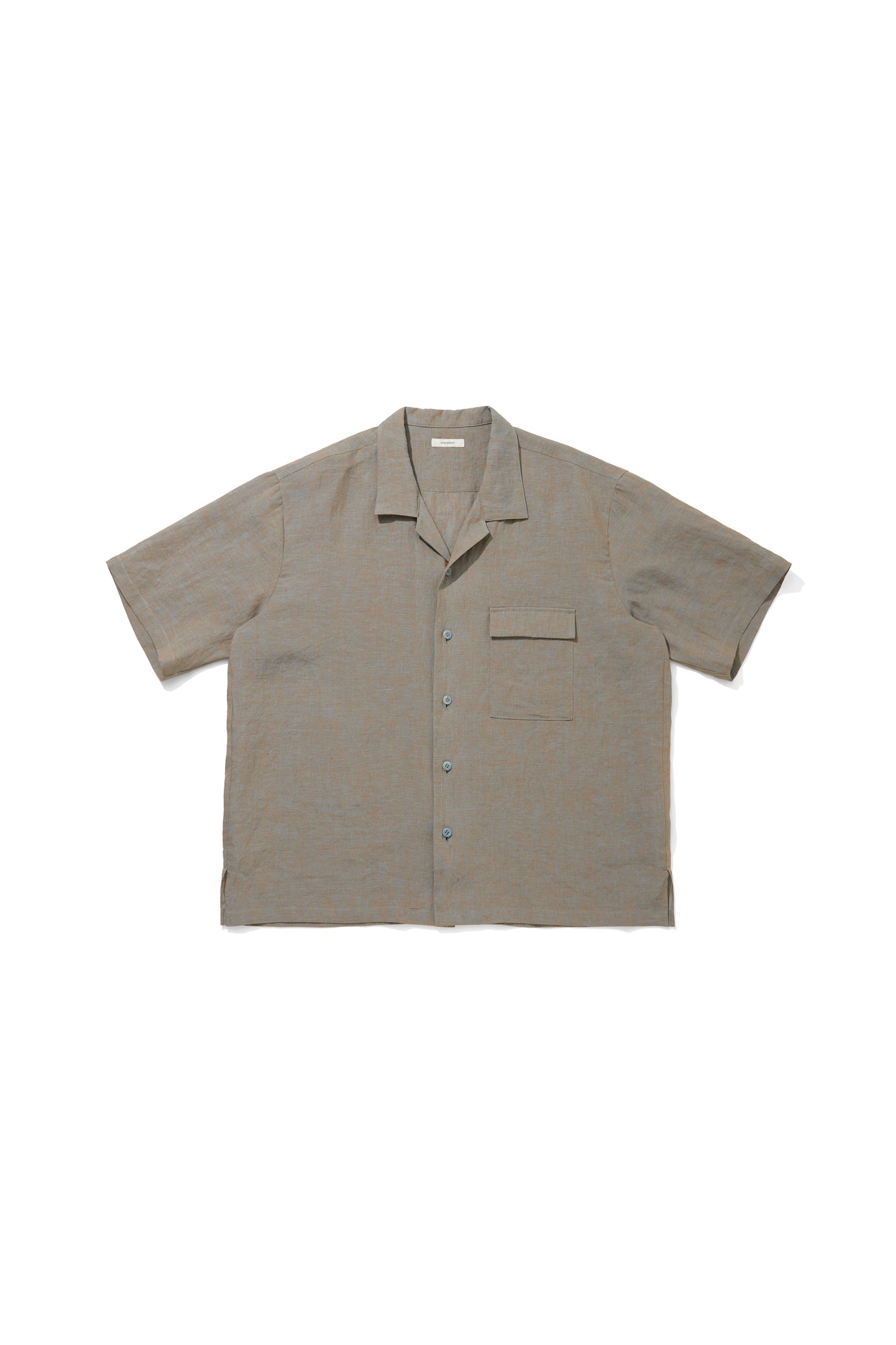 HEMP CHAMBRY OPEN COLLAR SHIRT / MUNCH GRAY