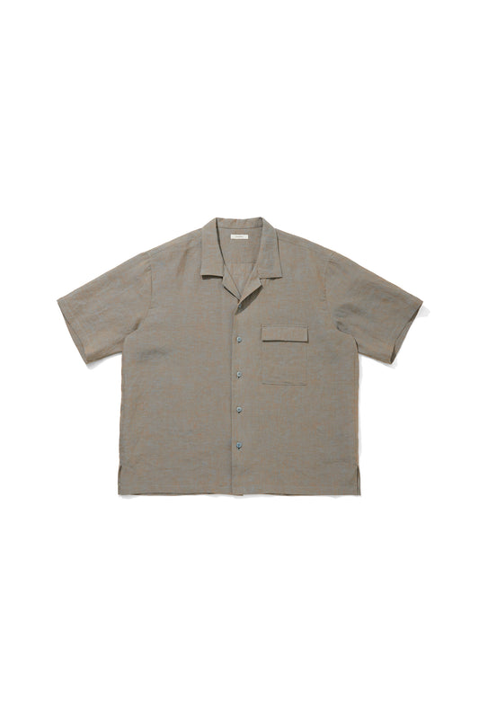 HEMP CHAMBRY OPEN COLLAR SHIRT / MUNCH GRAY