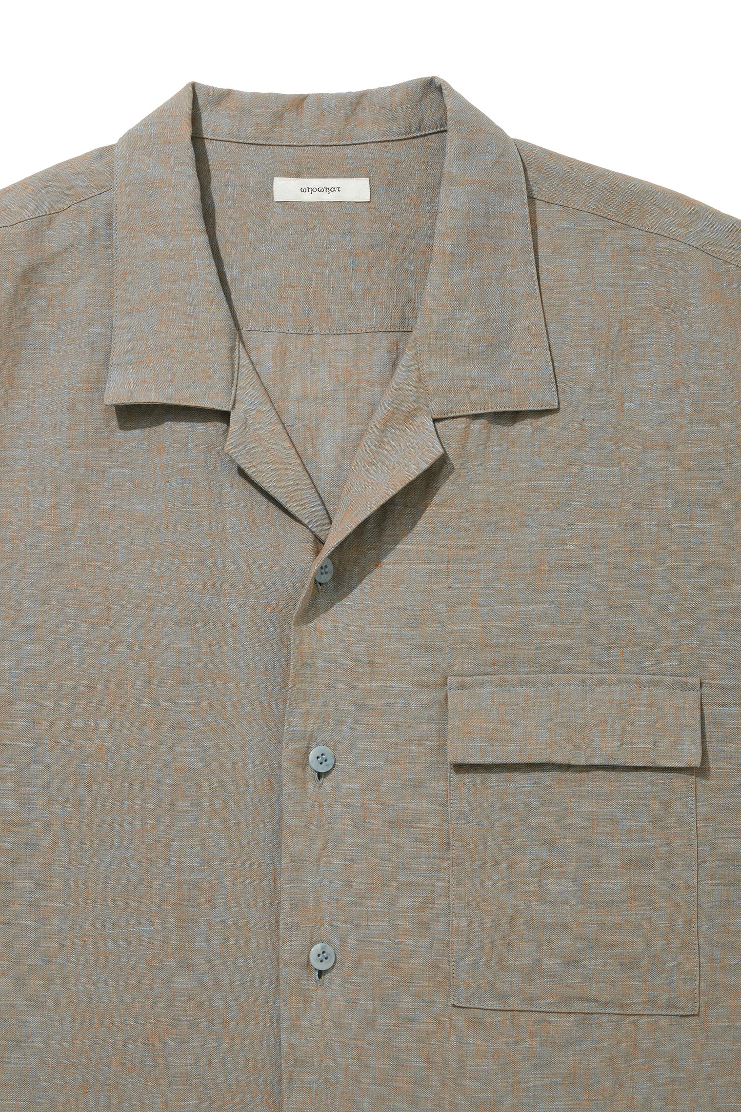 HEMP CHAMBRY OPEN COLLAR SHIRT / MUNCH GRAY