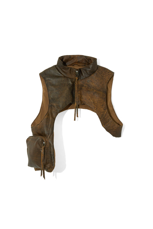 LETHER HARNESS VEST　／BROWN ANTIQUE