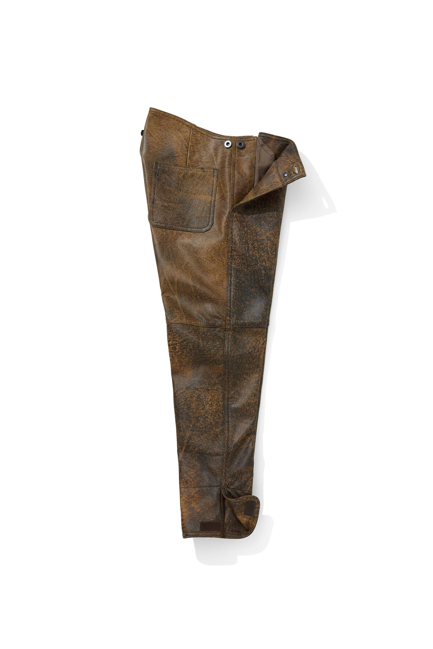 LETHER DETACHABLE POUCH PANTS　／BROWN ANTIQUE