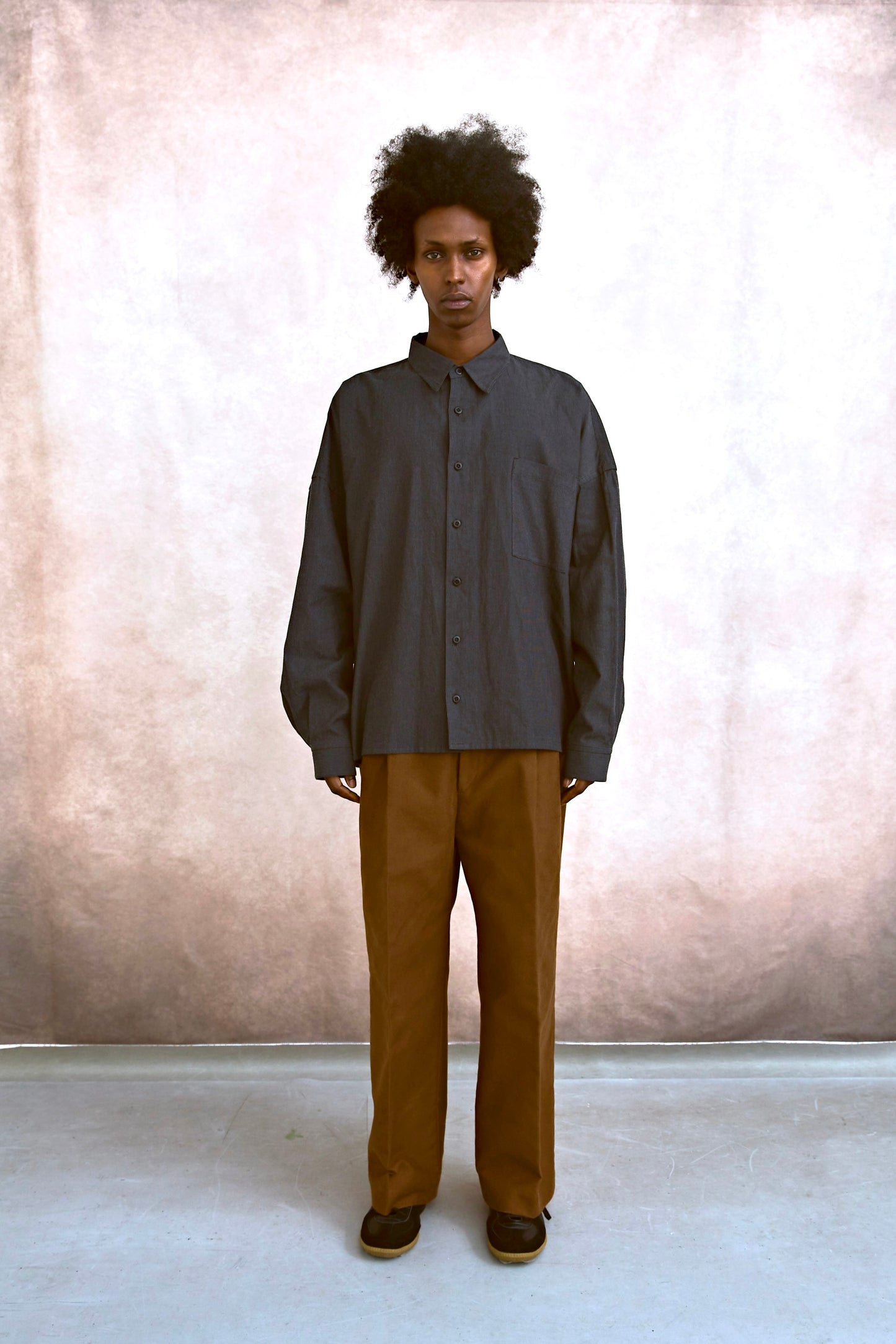 5X SHIRT <LONG SLEEVE/SHORT LENGTH> / CHARCOAL