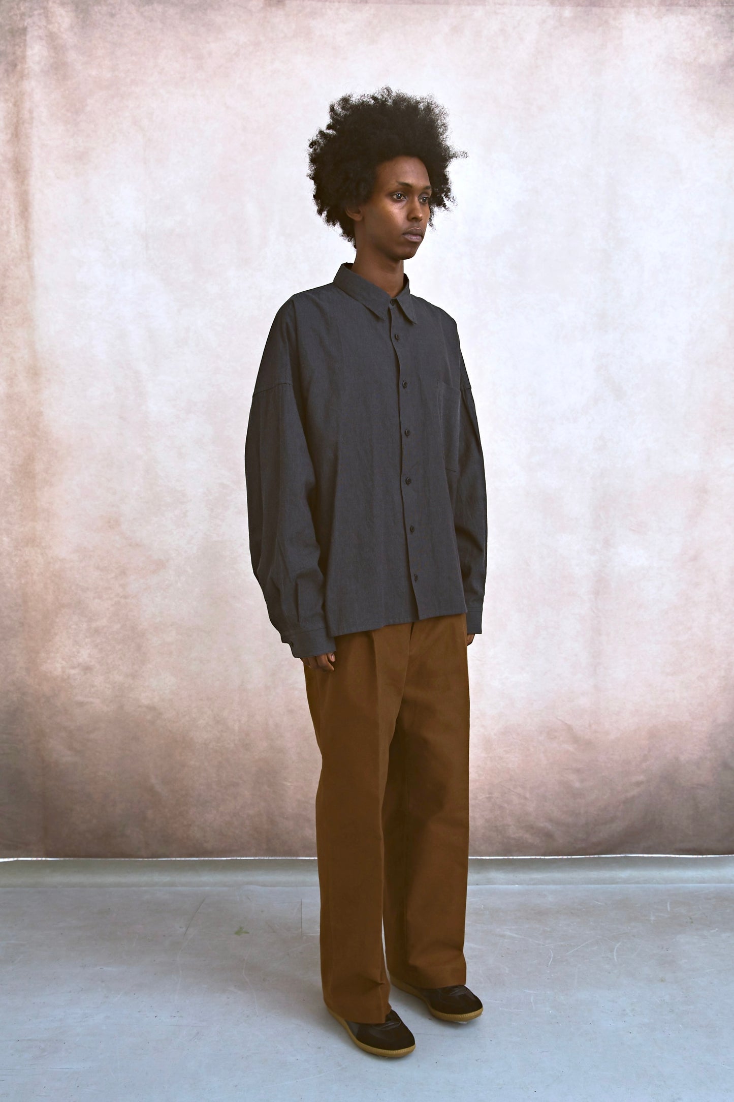 5X SHIRT <LONG SLEEVE/SHORT LENGTH> / CHARCOAL