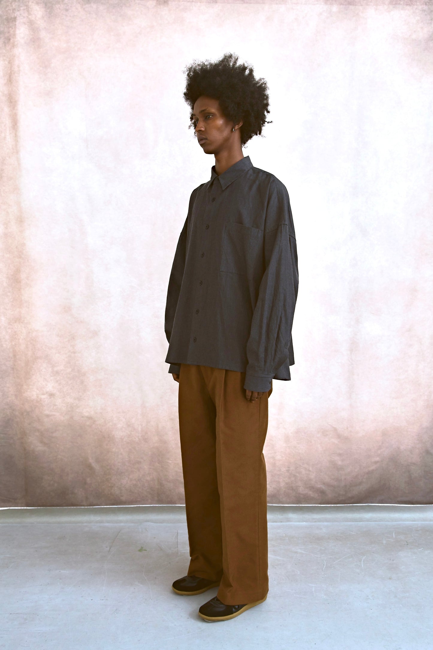 5X SHIRT <LONG SLEEVE/SHORT LENGTH> / CHARCOAL
