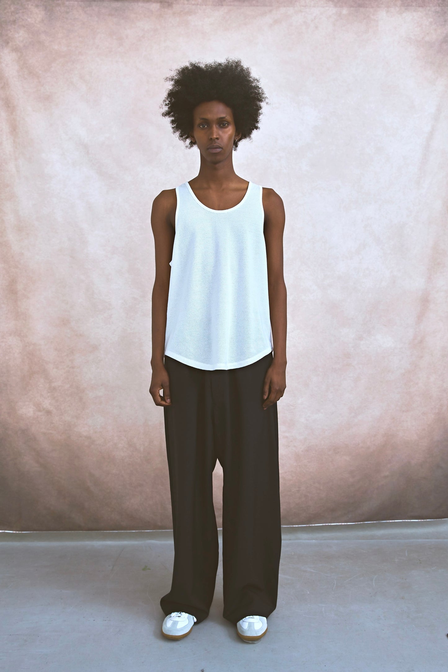 COTTON MESH TANK TOP / WHITE