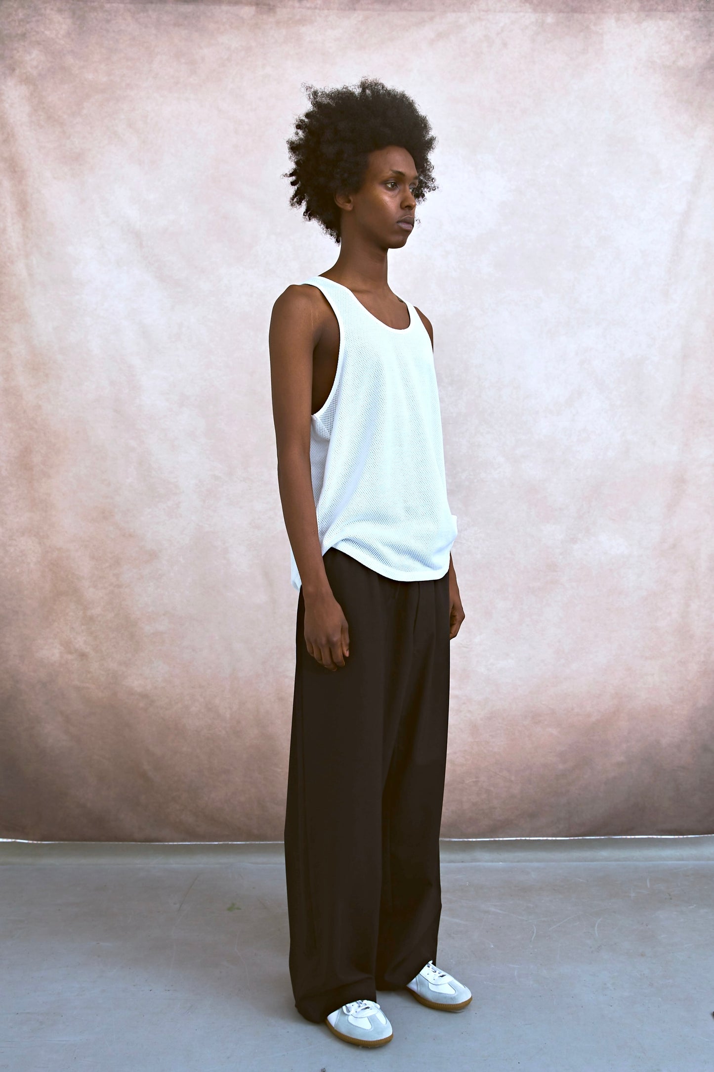 COTTON MESH TANK TOP / WHITE